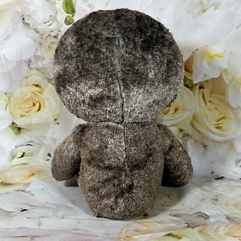 Ty Beanie Boo Dangler Sloth Plush Brown Gold Glitter Eyes Paws Soft TySilk 9in